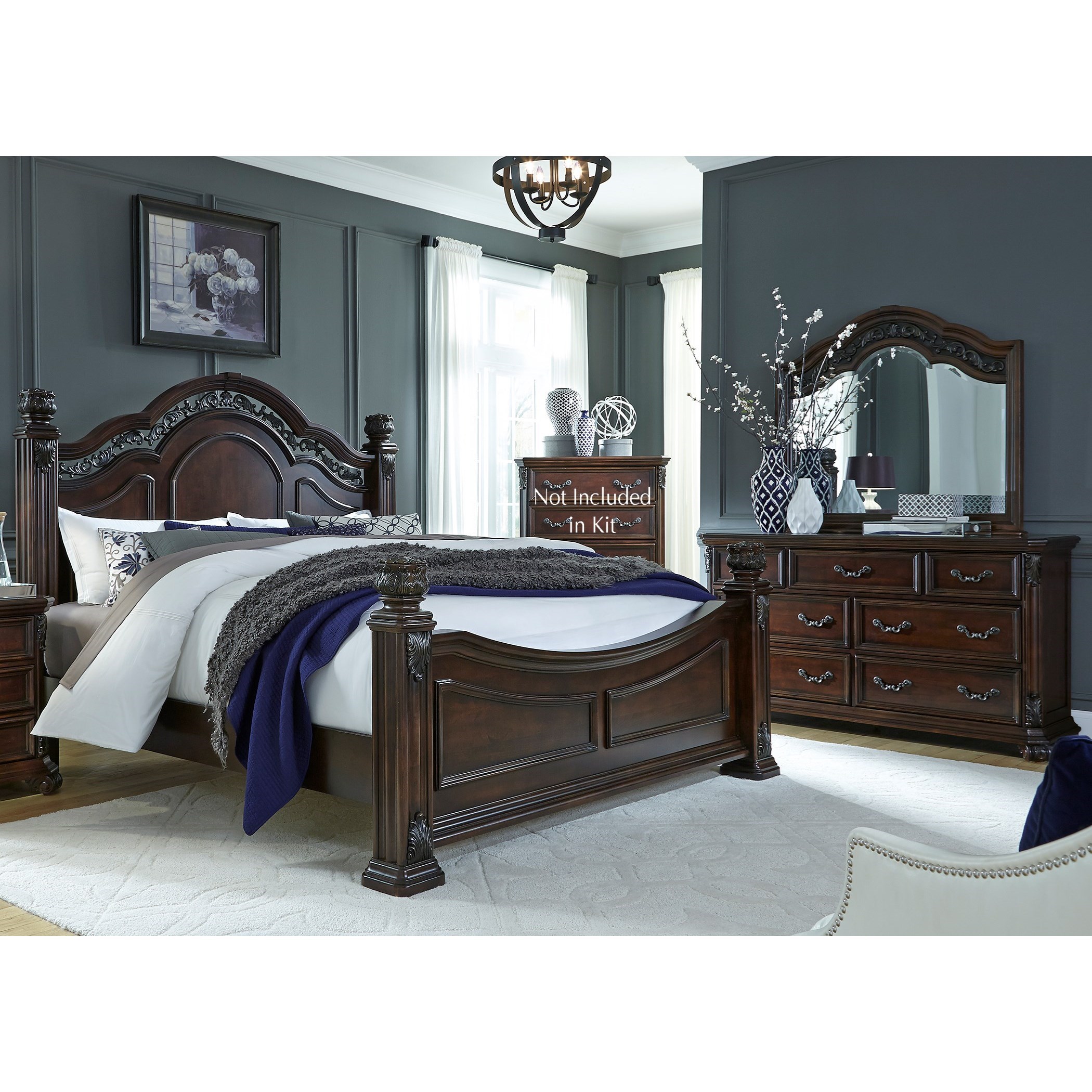 Liberty Furniture Messina Cherry King Bedroom Group Standard